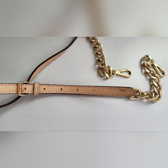Michael Kors Gold Chain Tan Leather Strap - Picture 6 of 7